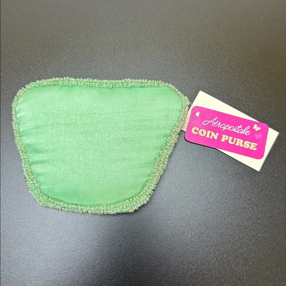 Aeropostale‎ Pink Sequin Butterfly Coin Purse Zipper Closure NWT